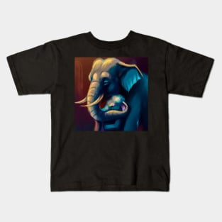 Mother Elephant and Calf Kids T-Shirt